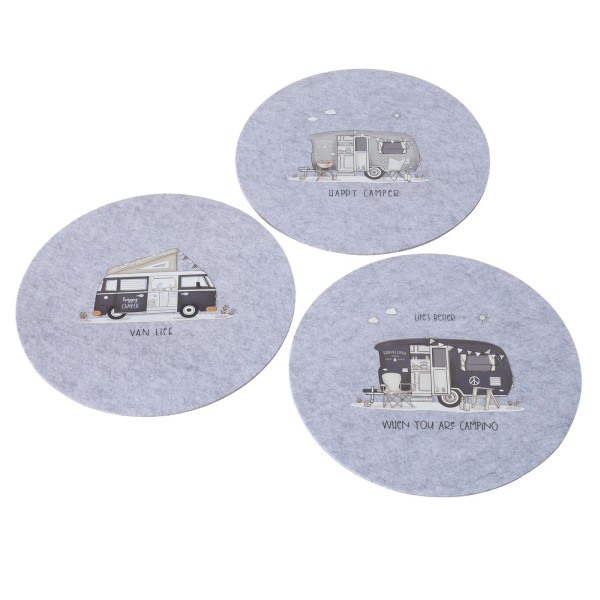 Placemat vilt Vanlife camper dia 38cm