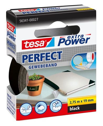 Tesa textieltape 2.75x19 zwart