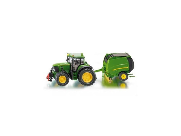 Siku John Deere traktor met balenpers