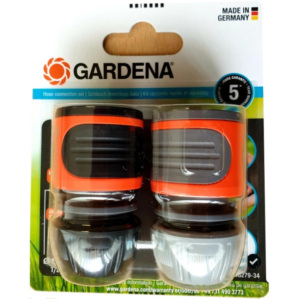 Gardena Slangstuk+waterstop 1/2" - 5/8"