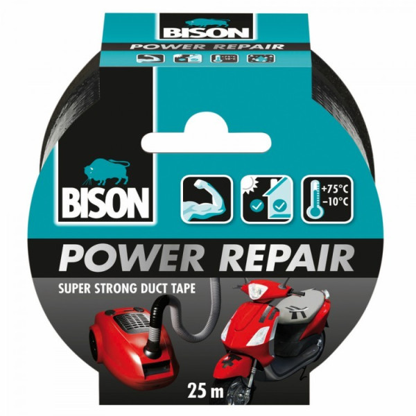 Bison Power duct tape zwart 25mx4.8cm