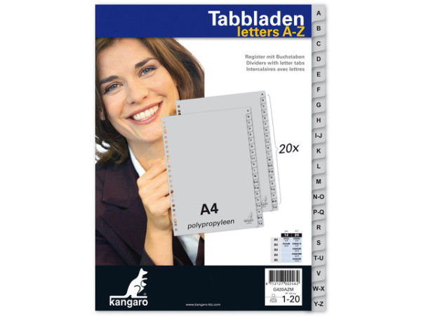 Tabbladen A4 23 rings A-Z kunststof