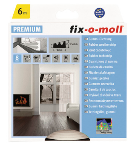 Fix-o-moll tochtstrip E-profiel 6m