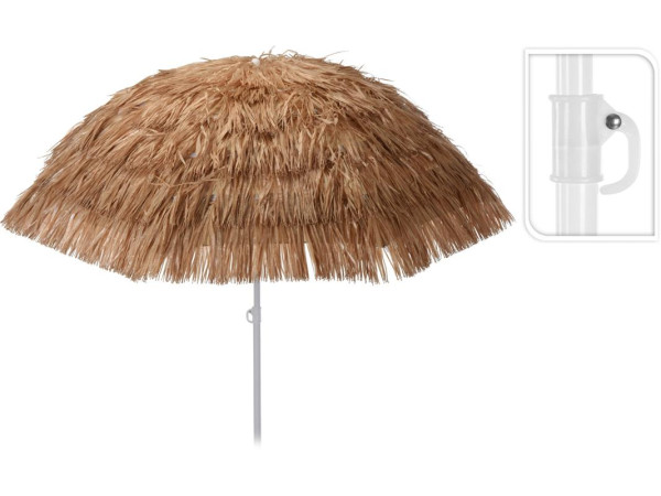 Raffia parasol Ø180cm bruin