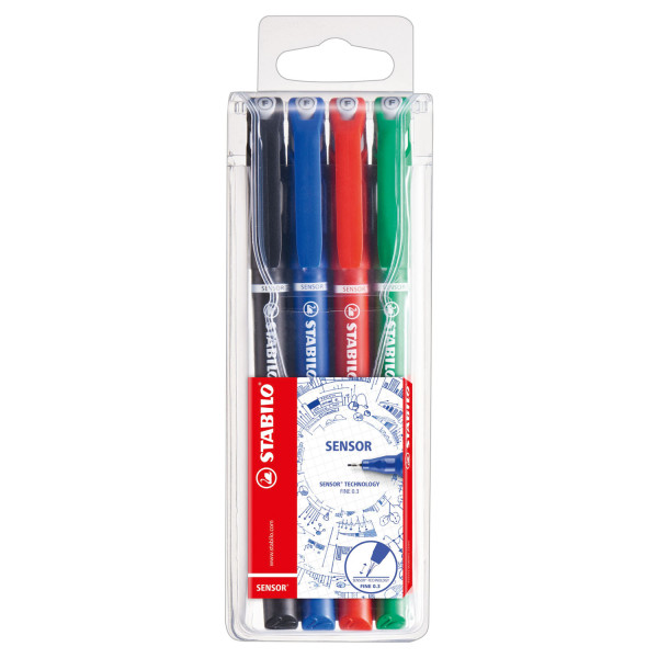 Stabilo Sensor fineliners etui 4 kleuren