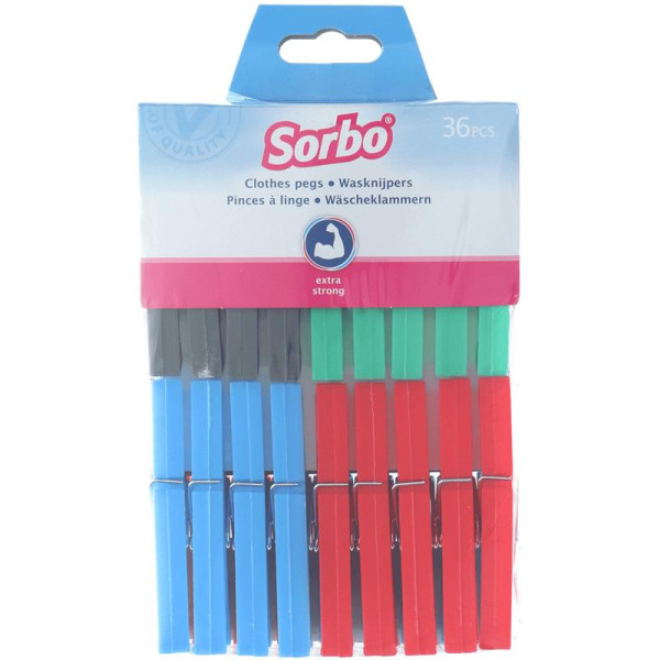 Sorbo wasknijpers pak a 5x36st plastic