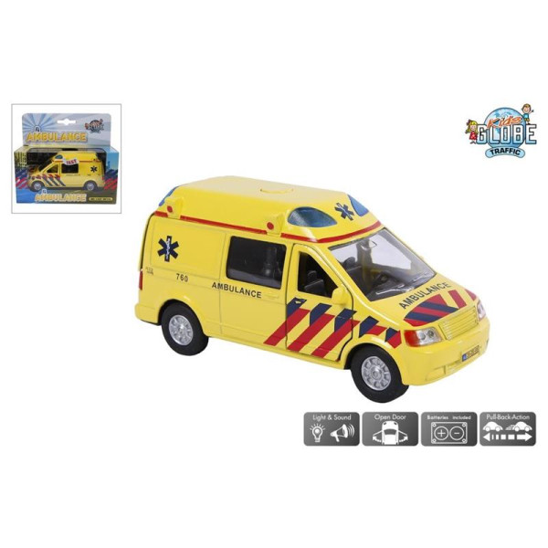 Die Cast pull back ambulance met licht