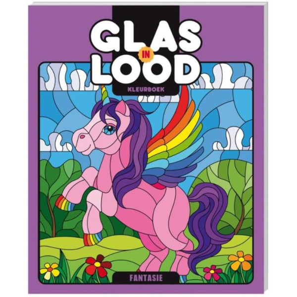 Glas-in-lood kleurboek - Fantasie