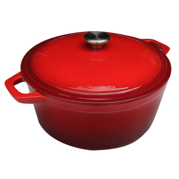 Braadpan gietijzer Ø24cm 4,5L rood