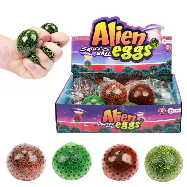 Toi Toys Knijpbal Alien ei met parels