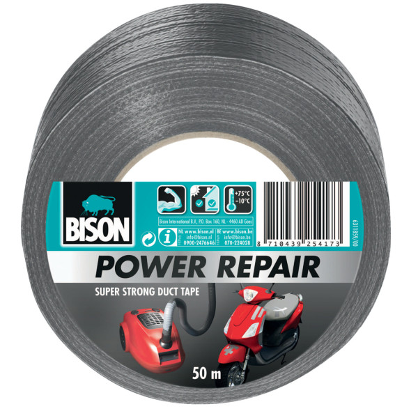 Bison Power duct tape grijs 50mx4.8cm