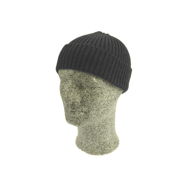 Beanie muts brede rib Antraciet