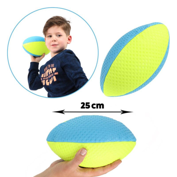 Toi Toys Rugbybal neon blauw/geel