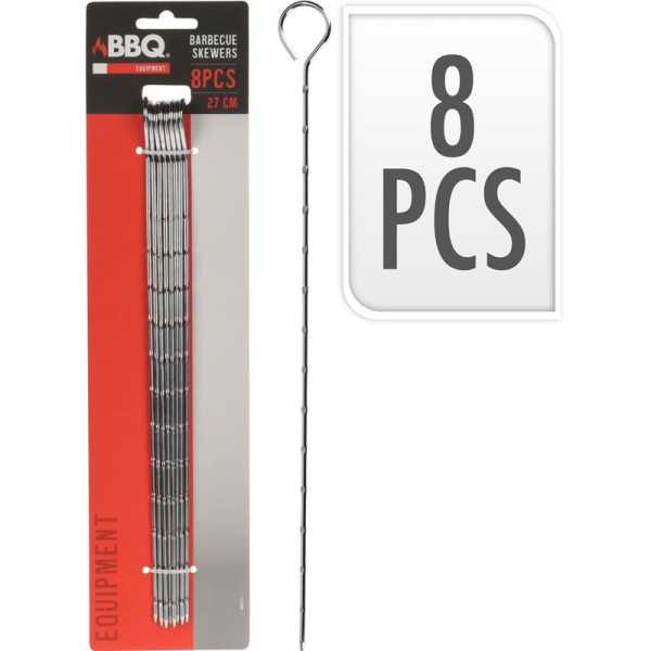 Bbq pennen 27cm set van 8 stuks op kaart