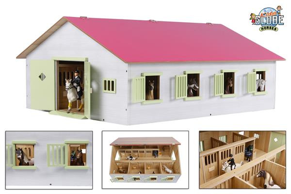 Kids Globe paardenstal met 7 boxen roze