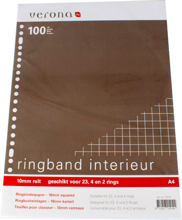 Ringbandnterieur A4 23R geruit 10mm 100