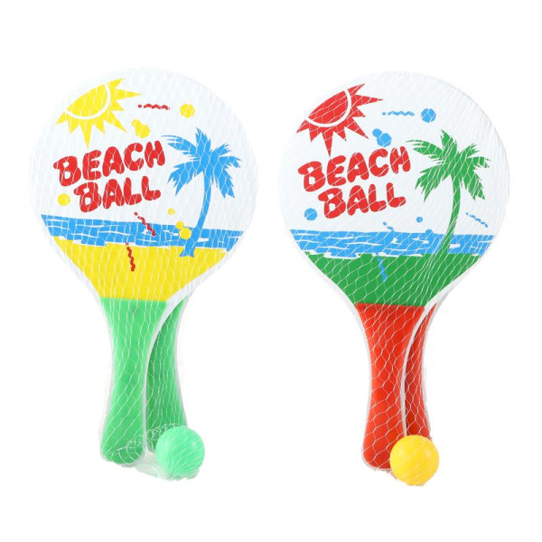 Beachballset hout in net