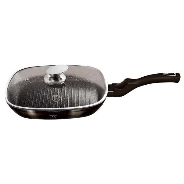 Berlingerhaus grillpan 28cm+deksel zwart