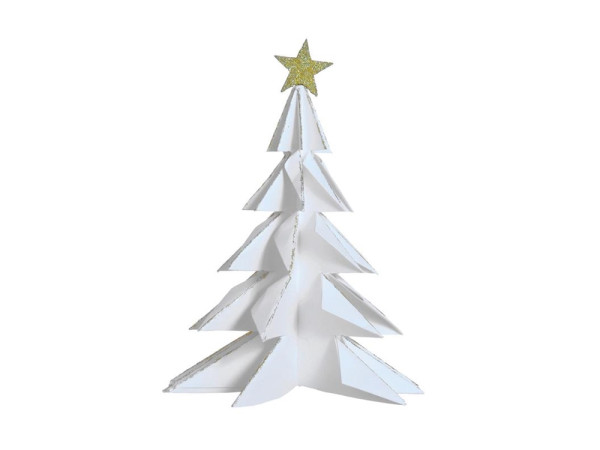 Deco Kerstboom papier 28cm wit