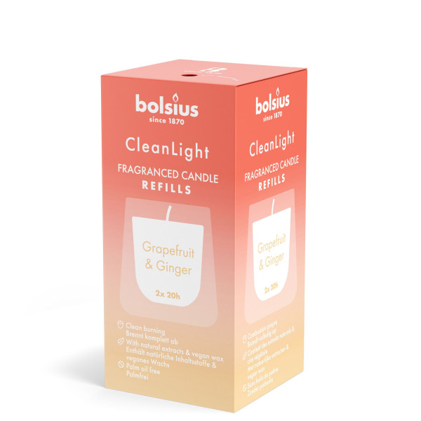 Bolsius Clean Light Geurnavulling 2 stuk