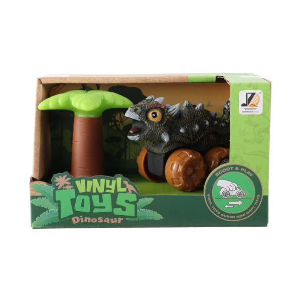 Baby dino auto 12cm met palmboom