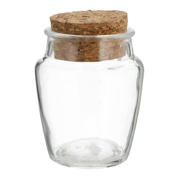 Voorraadpot glas met kurk deksel 150ml