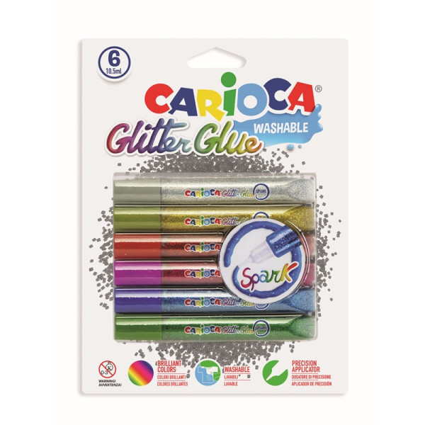 Carioca Glitterlijm spark 6x10,5ml