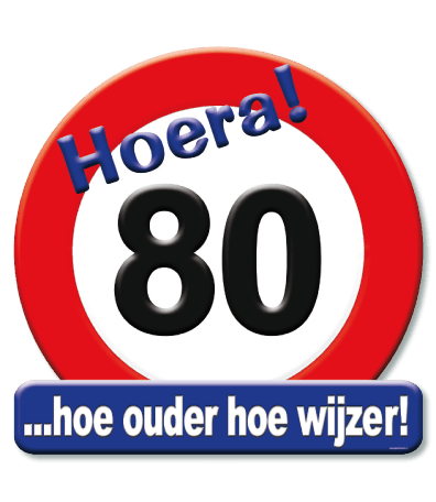 Kroonschild verkeersbord 80 jaar 50cm