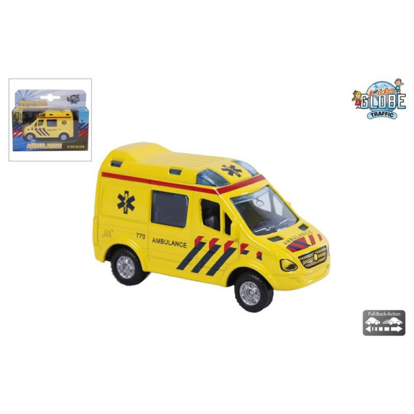 Die Cast pull back Ambulance/8cm