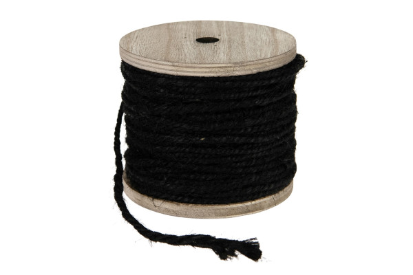 Jute touw 130gr zwart op klos